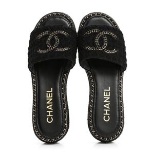 Wool Alpaca Chain CC Slide
Sandals 39 Black